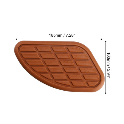 2 x Fuel Tank Protector Rubber Pad Side Panels Sticker for Motorcycle Brown