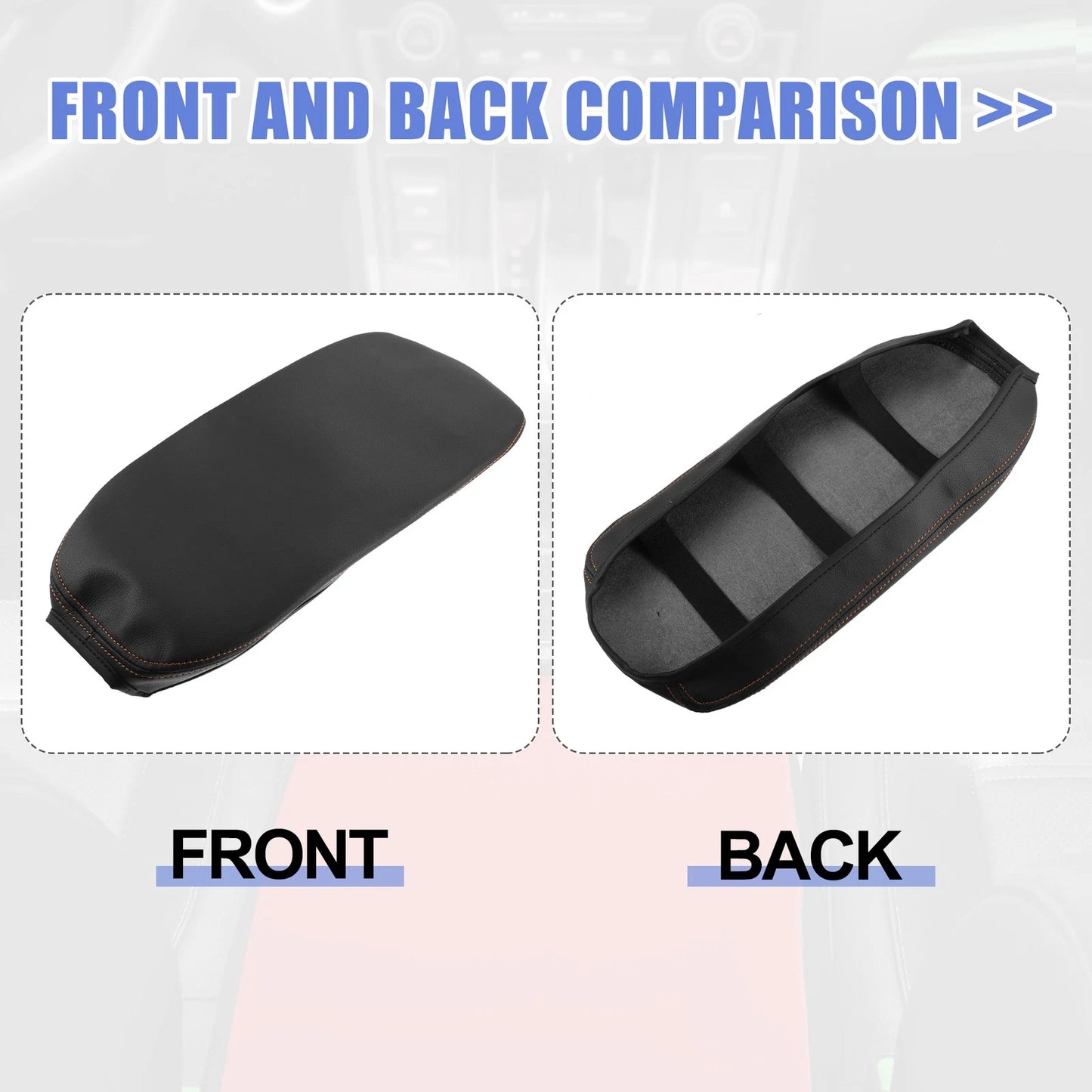 Car Center Console Armrest Cover for Toyota RAV4 PHV XA50 (2019) Black Orange