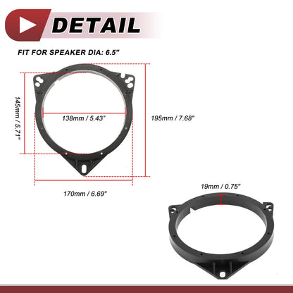 Speaker Spacer Rings for Nissan Murano (2003-2019) 6.5" Adaptor
