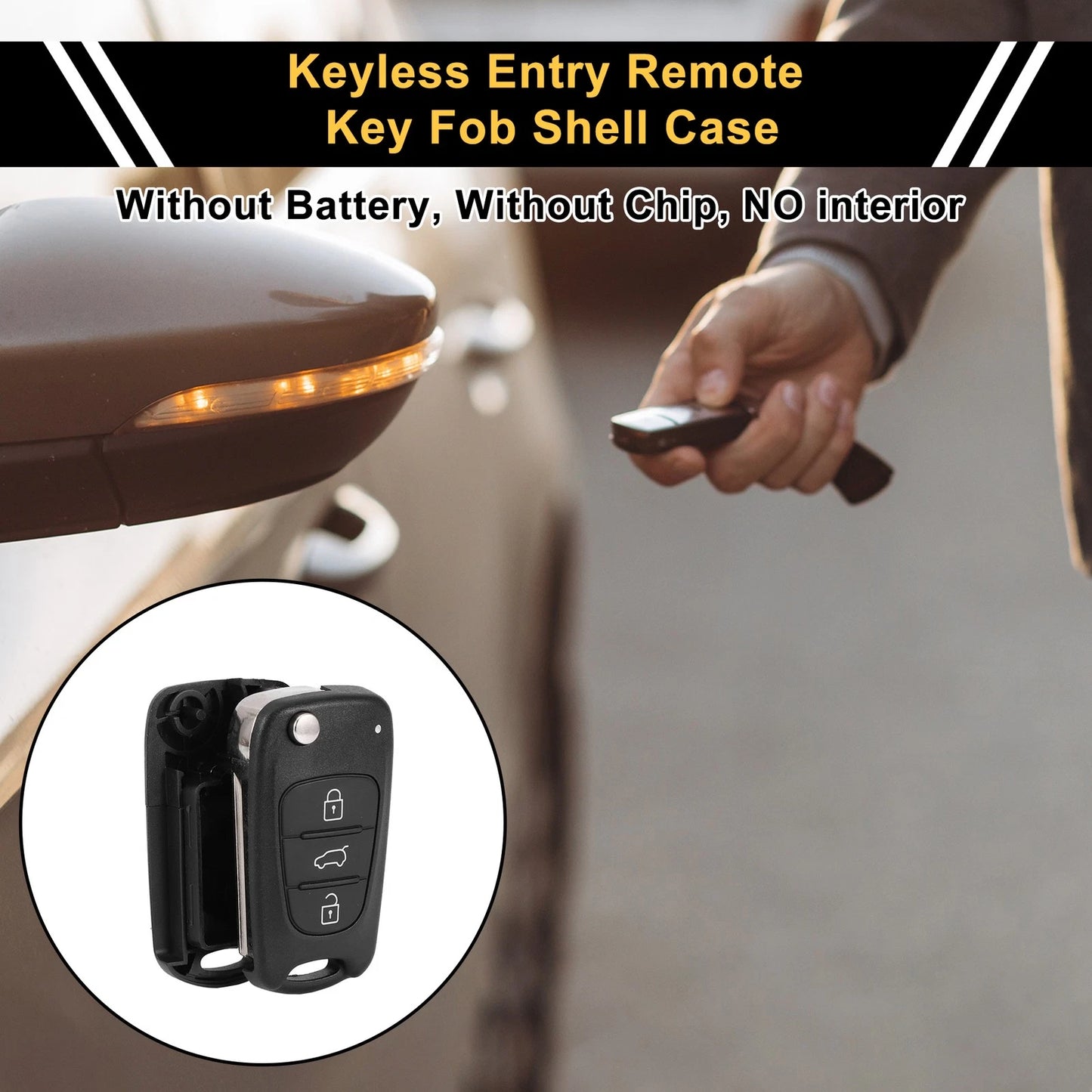 3 Button Key Fob Shell Case for Kia Rio (2012)