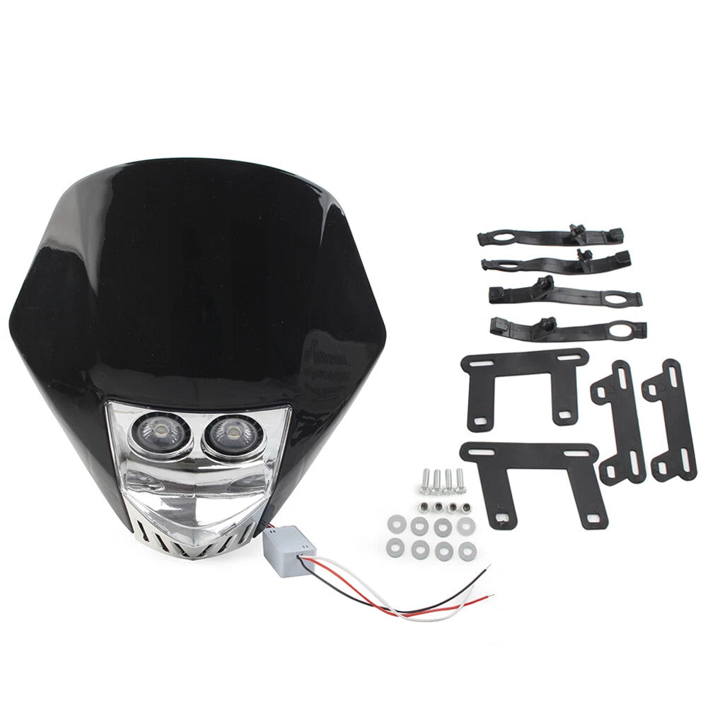 6W LED Headlight Lamp for Universal Dirt Pit Bike Black