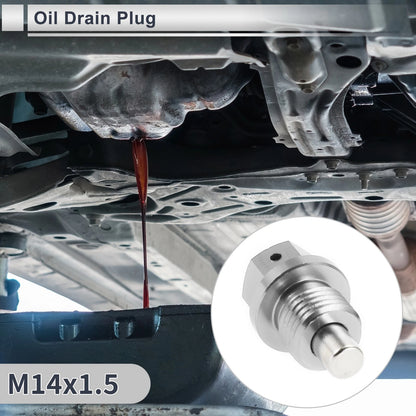 M14x1.5 Engine Oil Drain Plug W/ Gasket for Car/Motorcycle Silver Tone