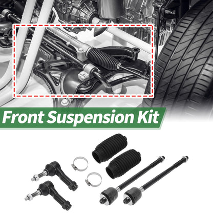 6 Pcs Front Suspension Kit Tie Rod Ends & Boots for Ford F-150 (2004-2023)