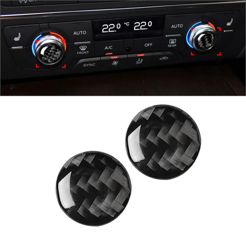 Carbon Fiber AC Switch Button Cover Trim for Audi A6 A7 (2012-2018)