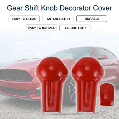Gear Shift Knob Cover for Ford Mustang 2015-2023 Red Console Decor 1 Set