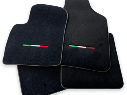 Floor Mats for Fiat 500 2008-2019 Black Tailored Carpets 2 x AutoWin Premium