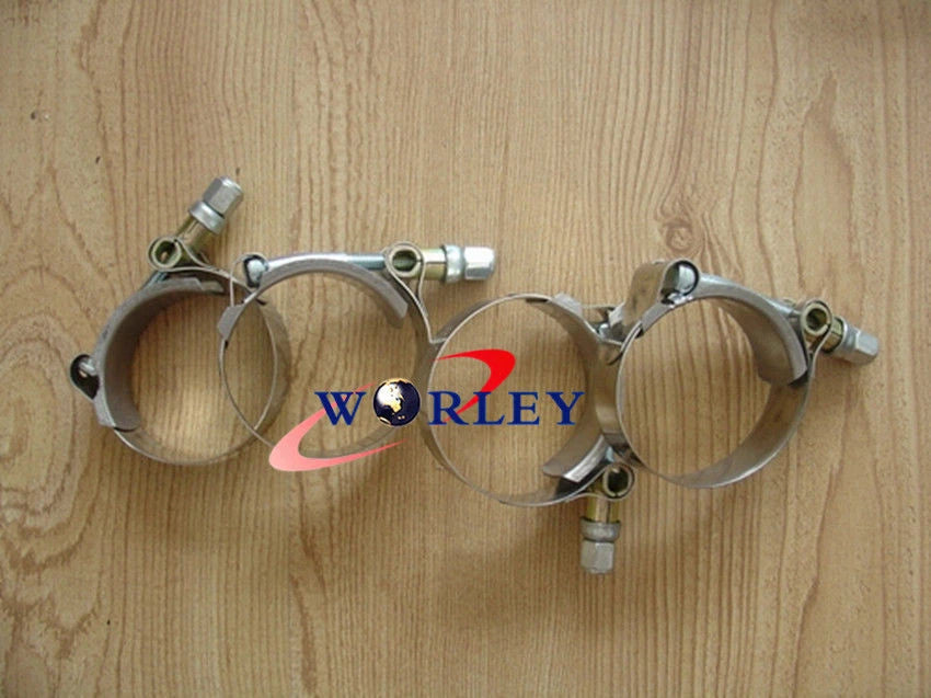 4 x 2.25" Stainless Steel T-Bolt Silicone Hose Clamps