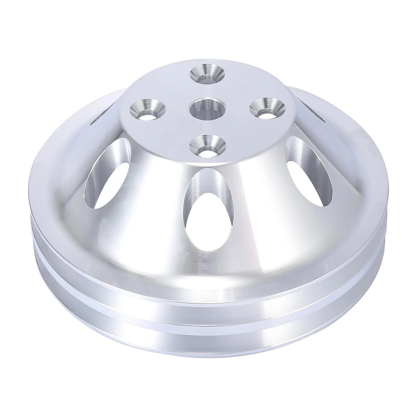 Water Pump Pulley 2 Groove 4 Hole Aluminum for Chevy SBC 350 Engine