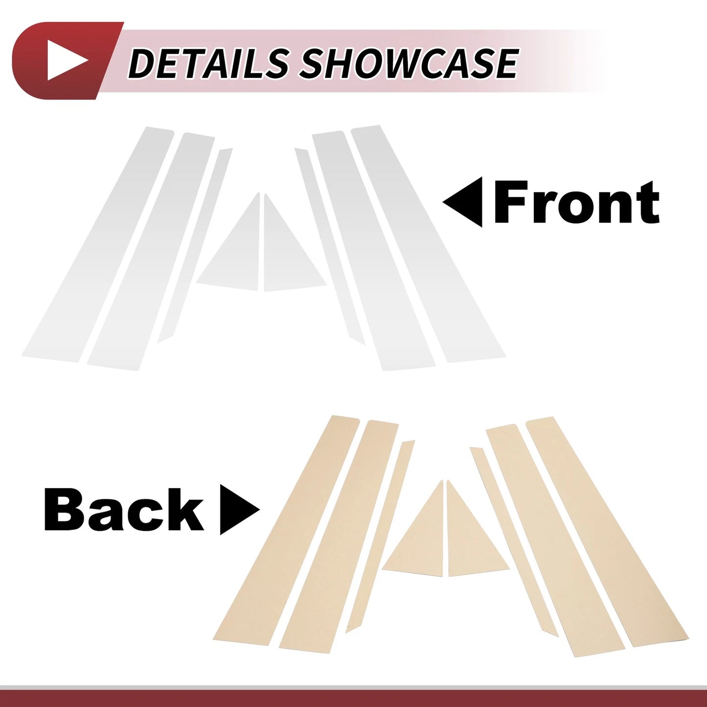8 Pcs Chrome Silver Door Pillar Trim for Nissan Sentra (2013-2017)