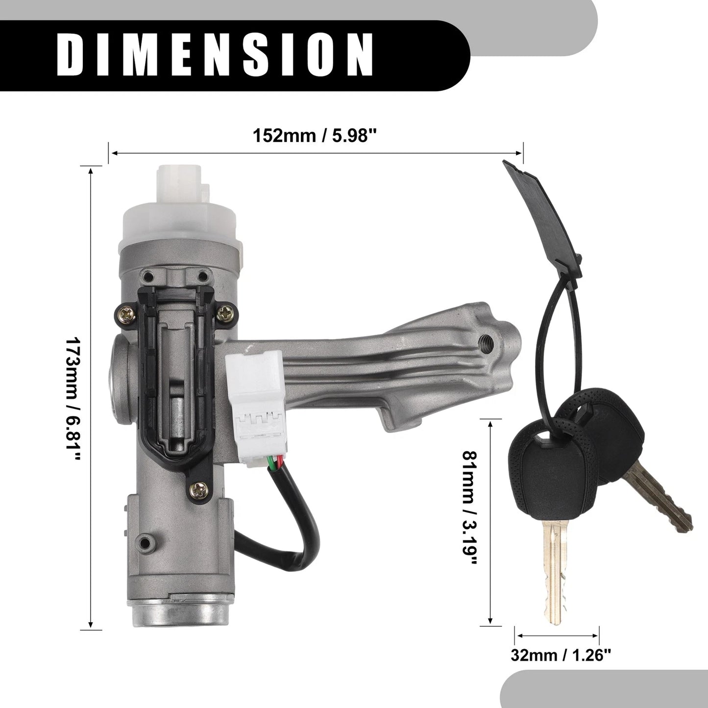 Ignition Lock Cylinder w/ Keys for Kia Rio (2006-2009) - 1 Set