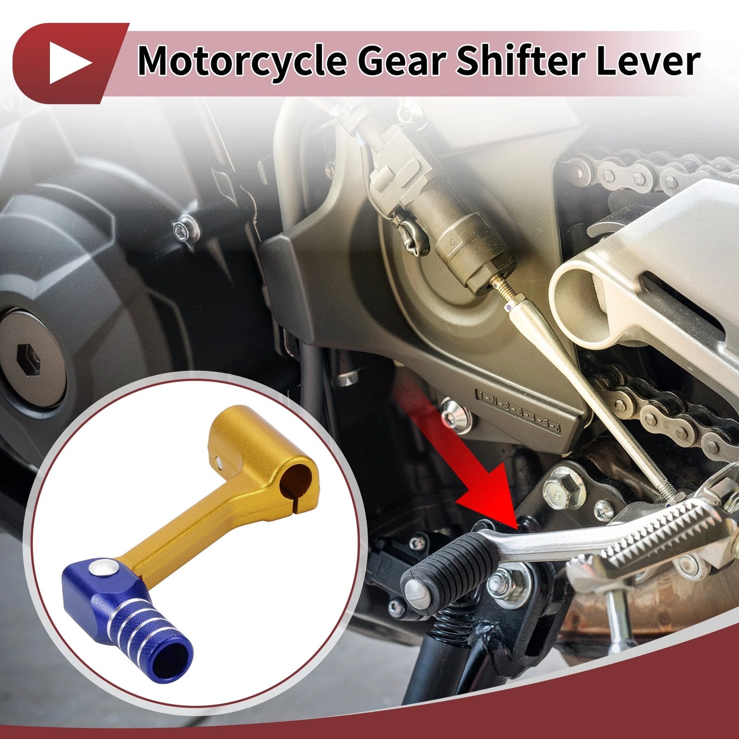 Folding Gear Shifter Lever Gold Tone and Blue for Bosuer Cheetah