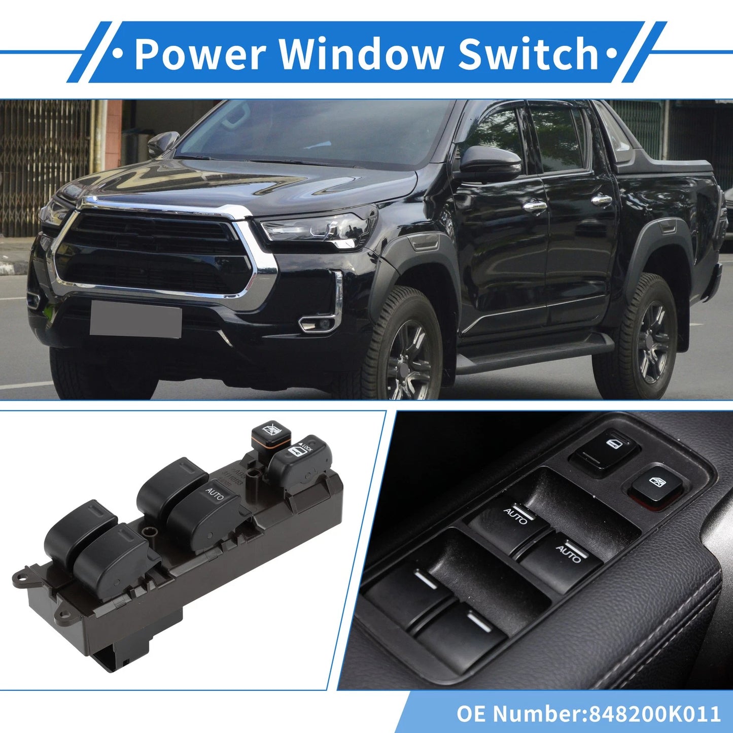 Front Right Side Power Window Switch for Toyota Hilux (2005–2005)