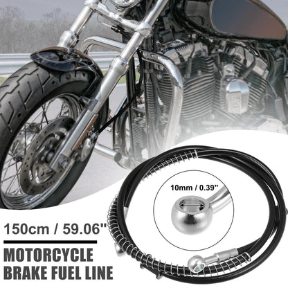 10mm Motorcycle Braided Brake Clutch Oil Hose Fitting Ends Black