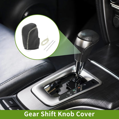Car Gear Shift Knob Cover 1 Pc for Nissan Altima (2013-2018) Pebbled Black Beige