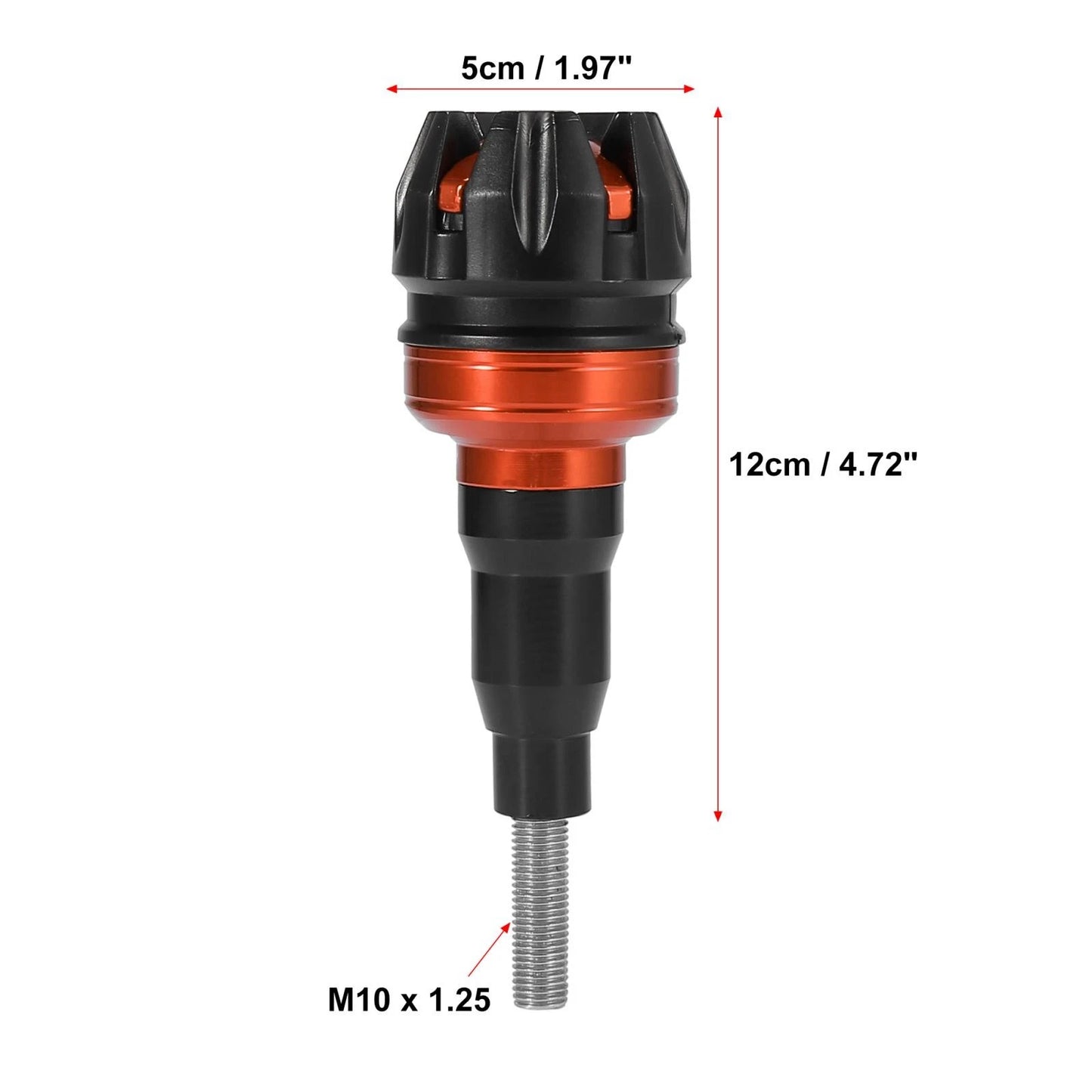 M10 x 1.5 Universal Motorcycle Exhaust Slider Falling Crash Protector Orange