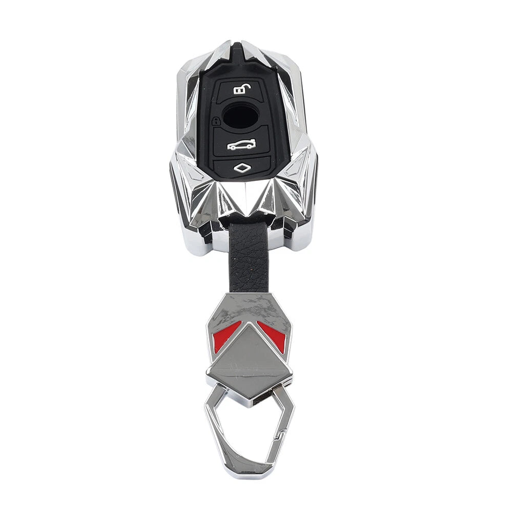Silver Remote Key Fob Cover for BMW 1 2 3 4 5 6 7 Series X3 X4 M2 M3 M4 M5 M6