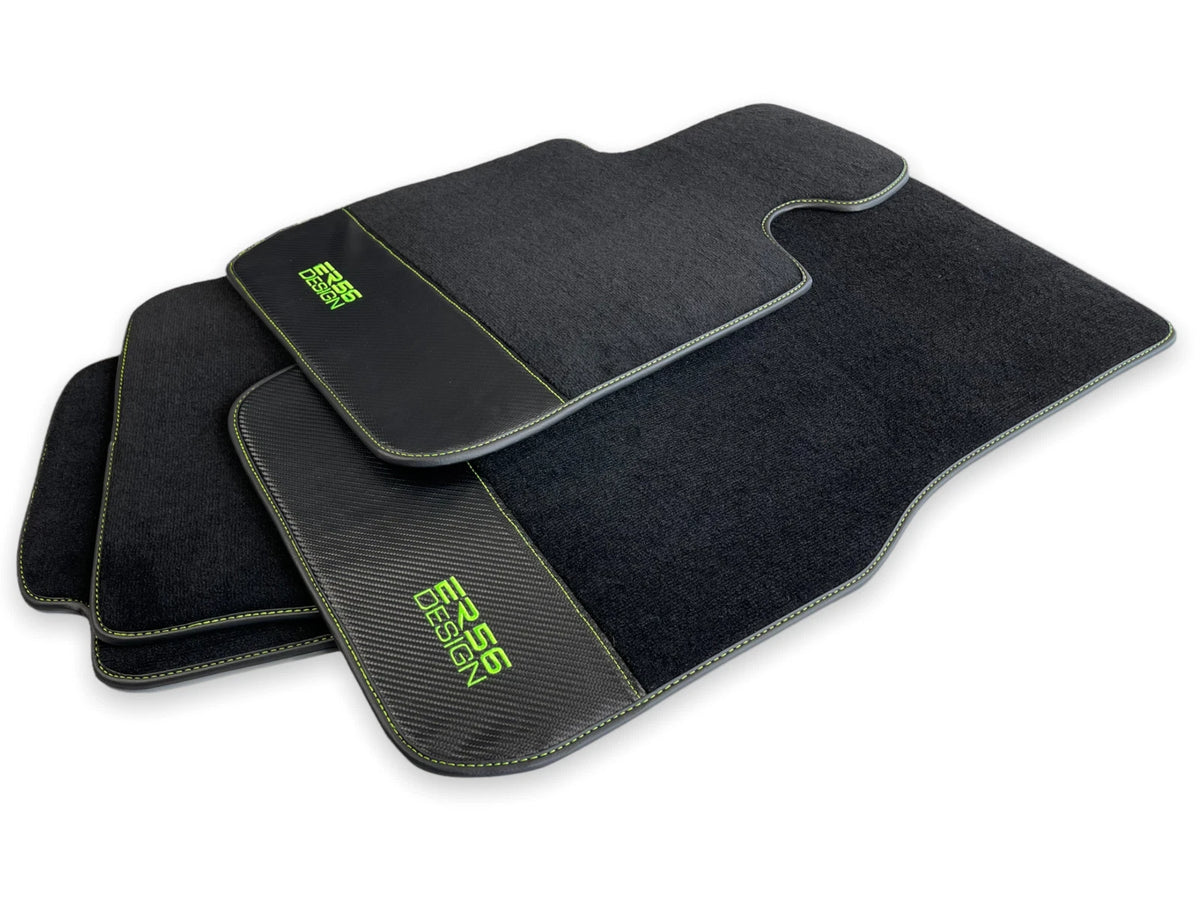 Floor Mats for BMW 3 Series E46 Carbon Fiber Leather Design (1998-2006)