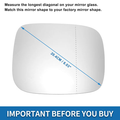 Heated Right Side Mirror Glass for Volvo XC70 XC90 (2007-2014)