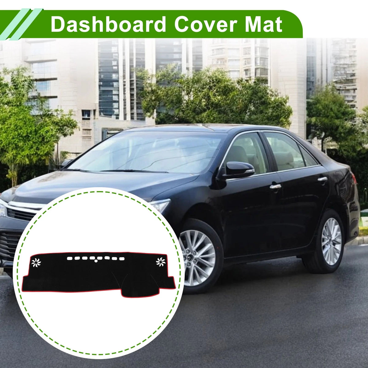 Dashboard Cover Black Red for Toyota Camry XV70 (2018-2023) 1 x Pc