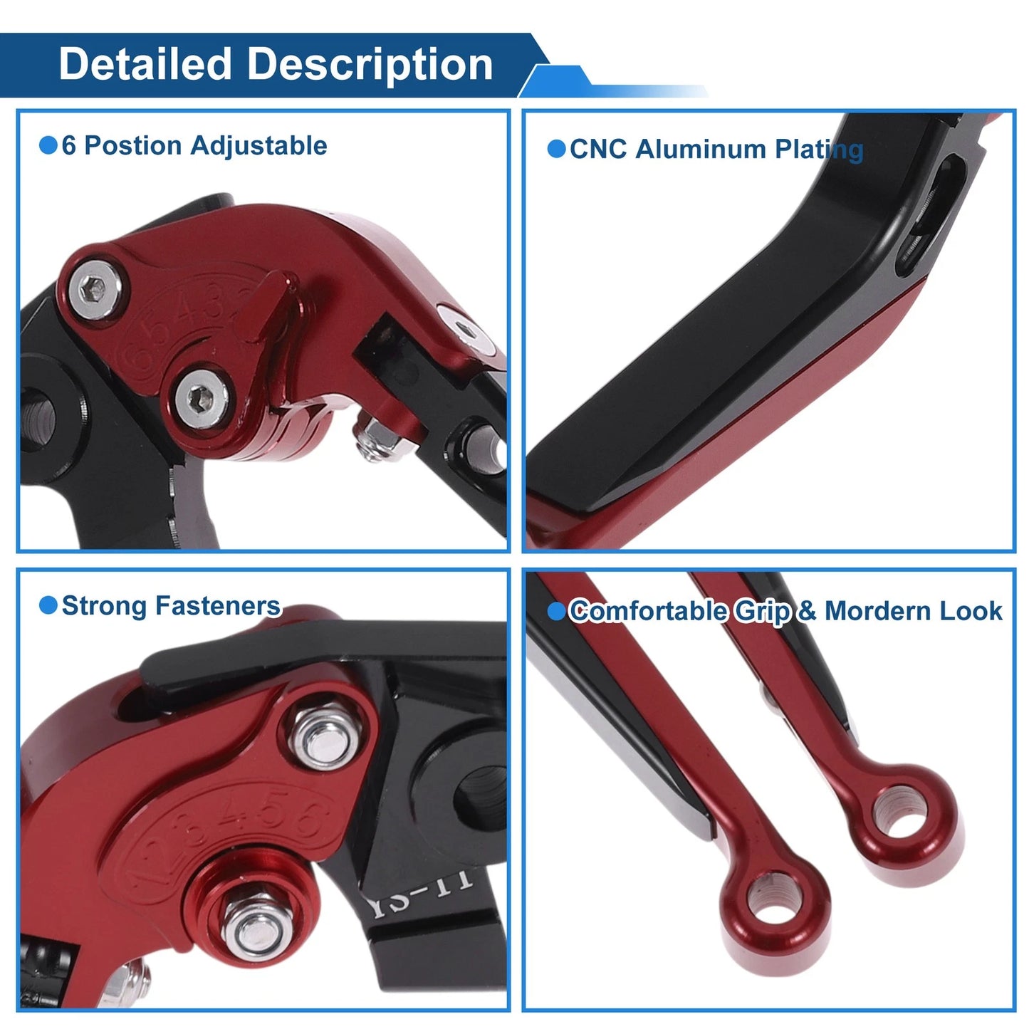 Adjustable Brake Clutch Levers for Honda X11 1999-2002 Red Black