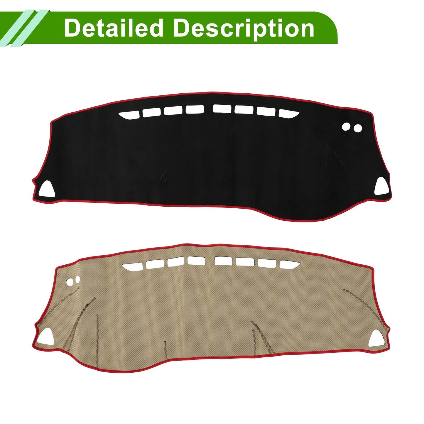 Dash Cover Mat for Nissan Kicks 2018-2020 Sun Protector Pad Black Red