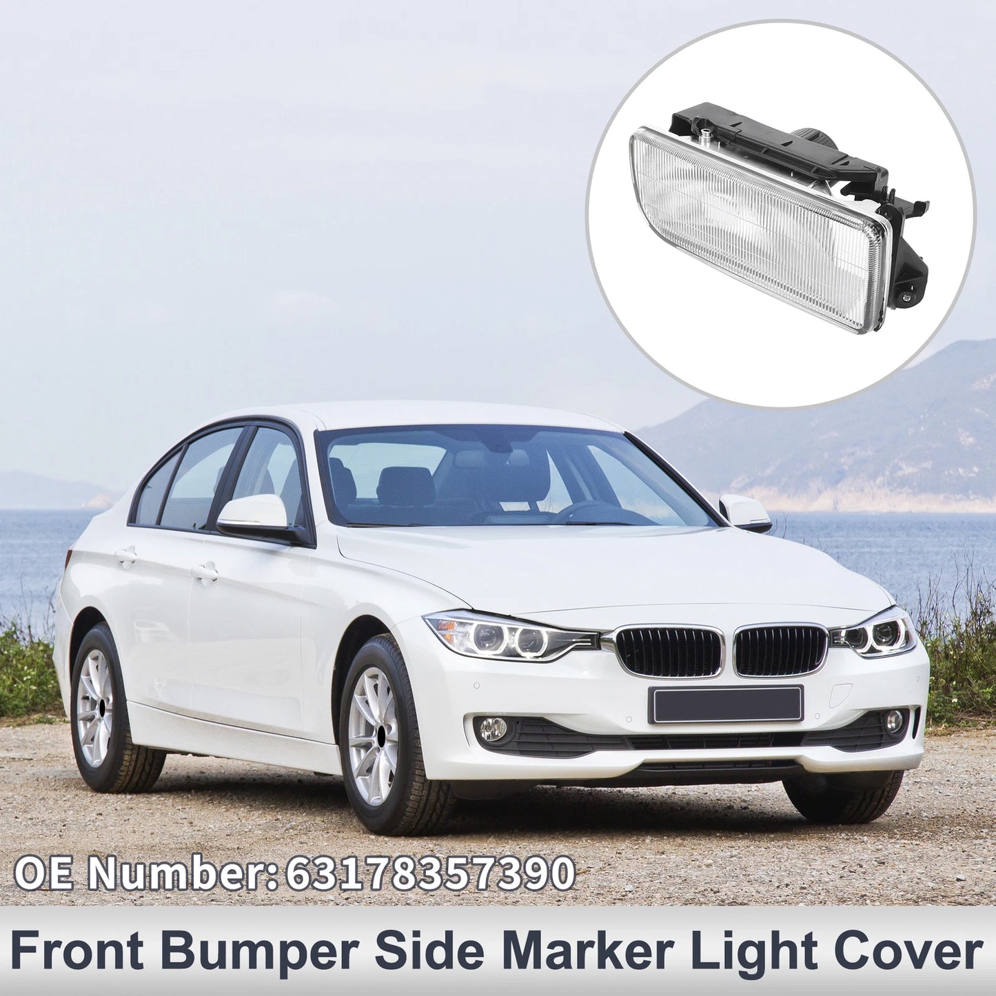 Right Front Bumper Side Marker Light Cover 1 Pc for BMW 3 Series