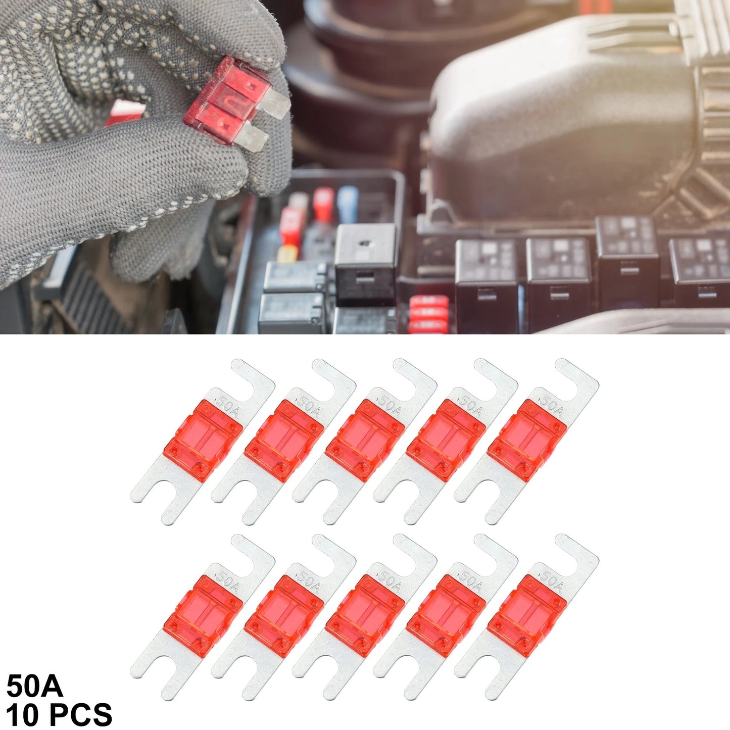 10pcs 50A AFS Mini ANL Fuses for Car Truck Motorcycle