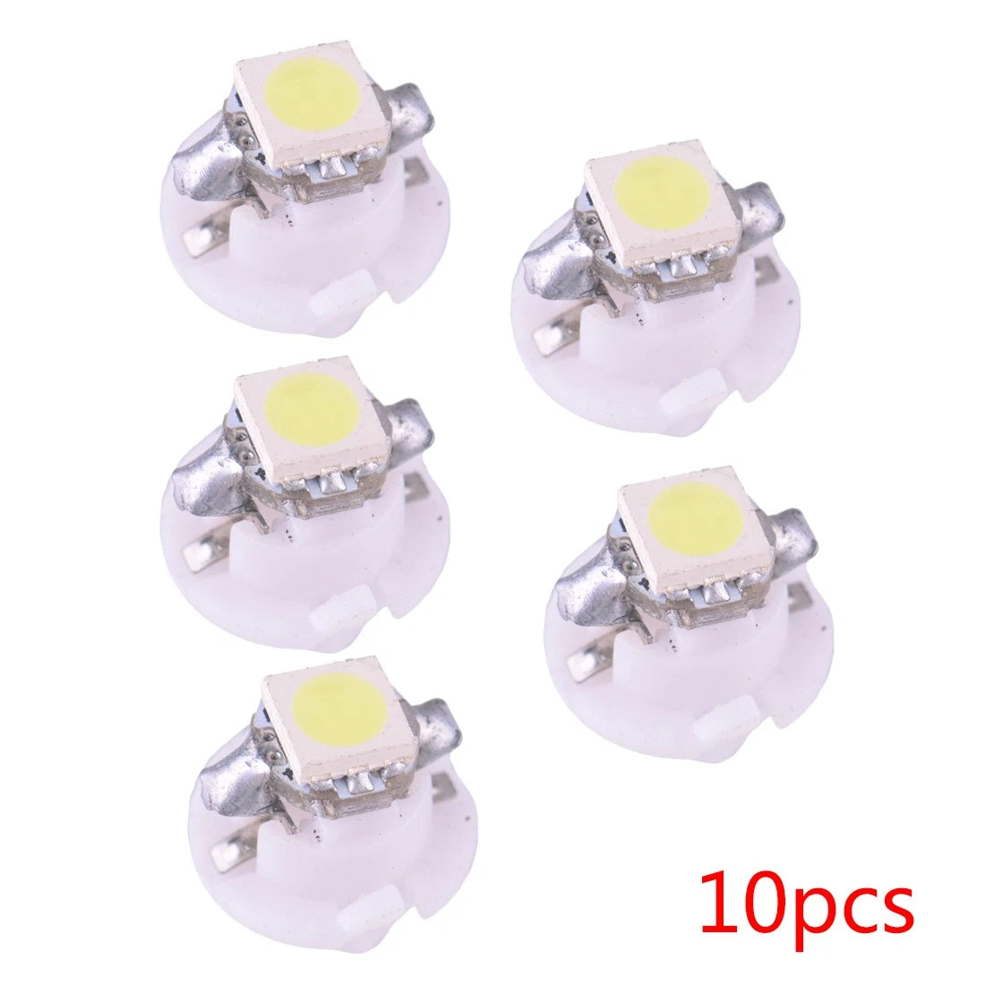 10 x T5 B8.4D White LED Dashboard Light Bulbs for Auto Car