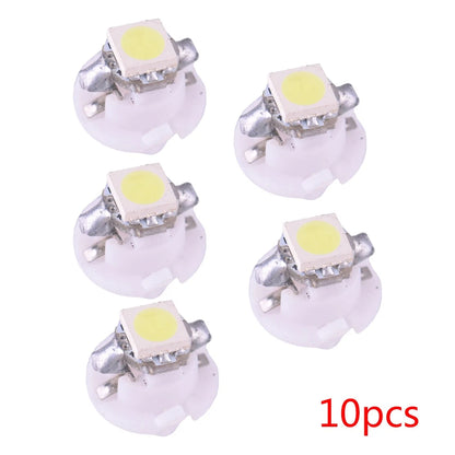 10 x T5 B8.4D White LED Dashboard Light Bulbs for Auto Car