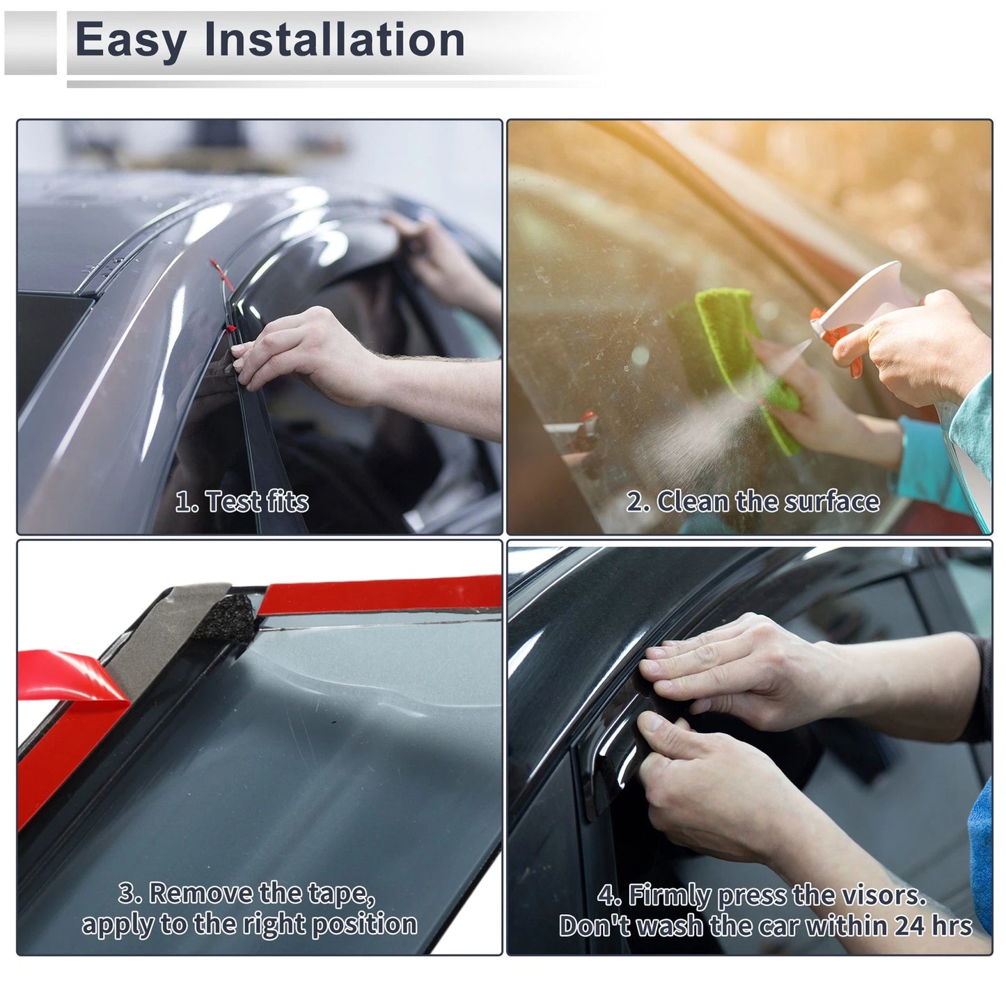 Window Deflectors for BMW X6 Side Window Vent Visors Black 2 x (2008-2014)