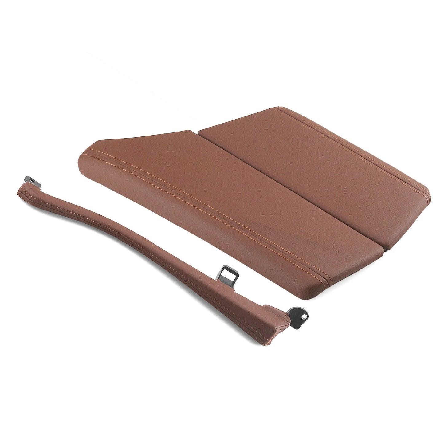 Brown Center Console Armrest Cover + Side Decor Trim for BMW 5 Series F10 (2010-2017)