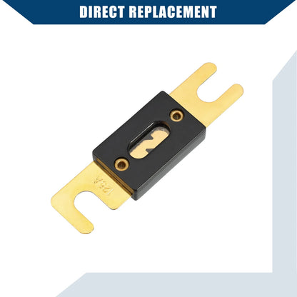 5 x Mini ANL 125A Fuses for Car, Motorcycle, Boat - Gold Tone, Black