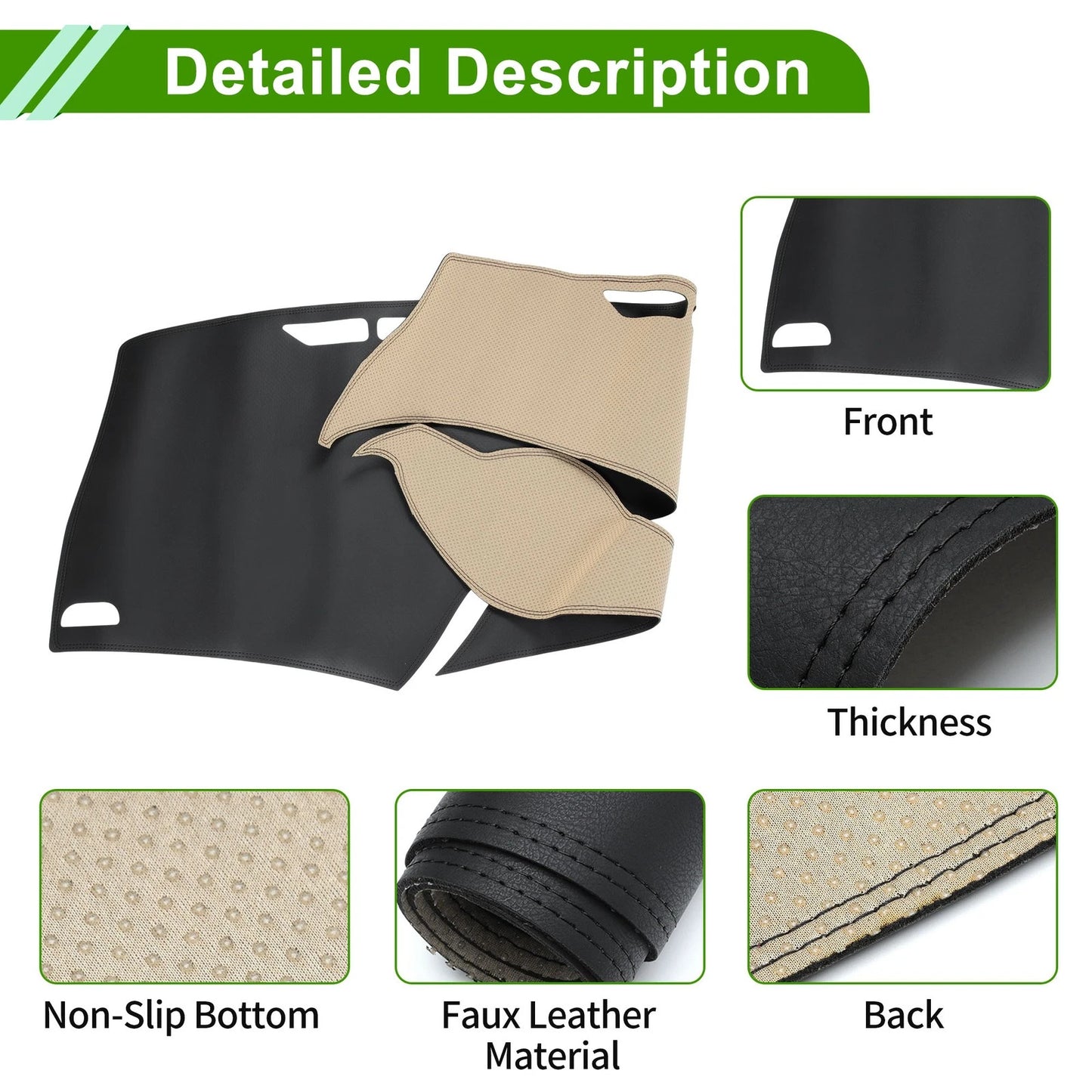 Dashboard Cover Mat for Honda Civic (2012-2015) - Black Carpet