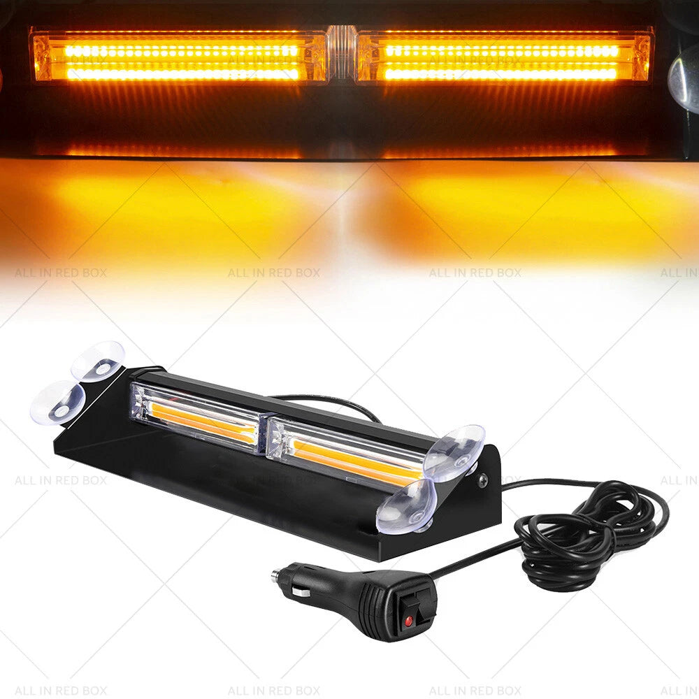 Amber LED Flashing Beacon Strobe Warning Light for Car Truck Windshield Dash