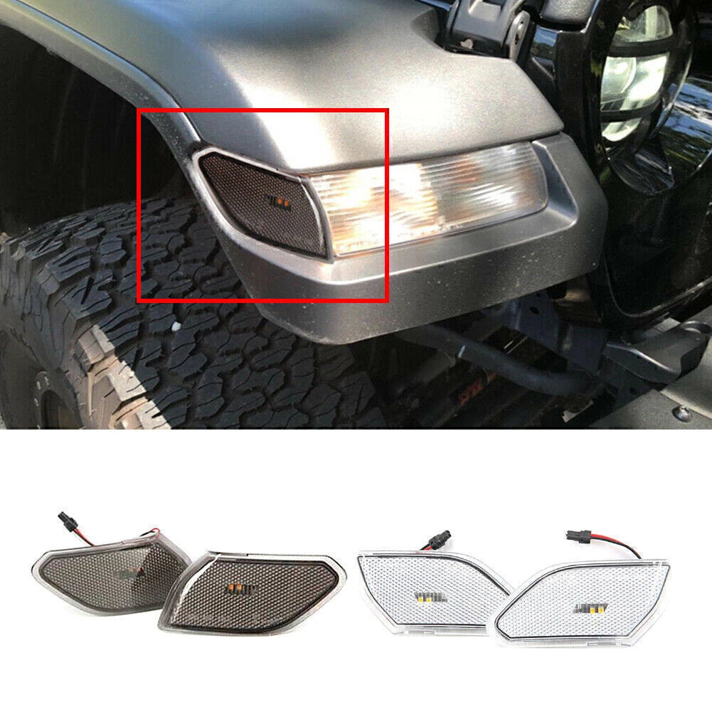 Front Fender Side Marker Amber LED Lights for Jeep Wrangler JL (2018-2022)
