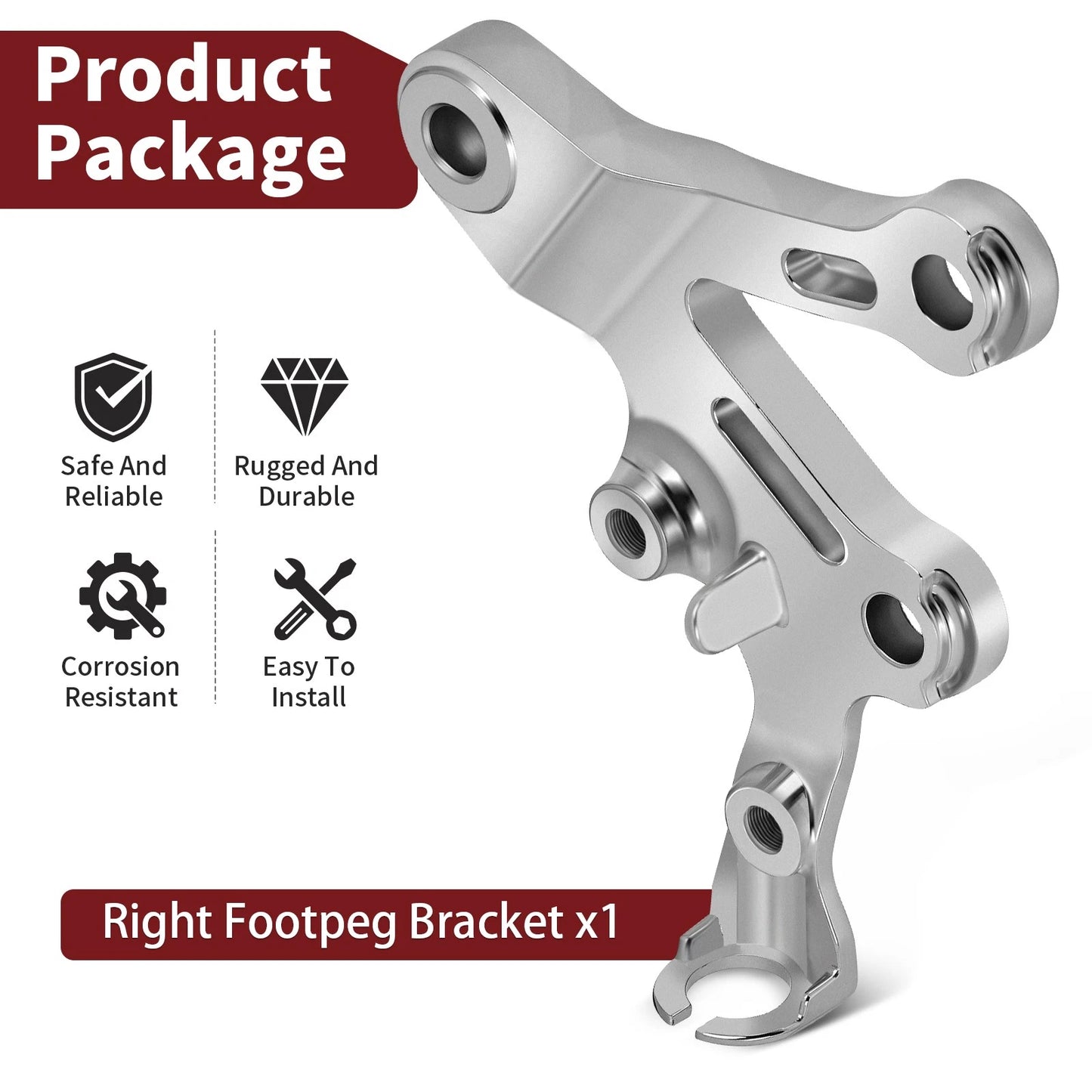 Right Footpeg Bracket for Kawasaki ZX6R ZX9R ZX600 ZX900 ZZR600 (1995-2004)