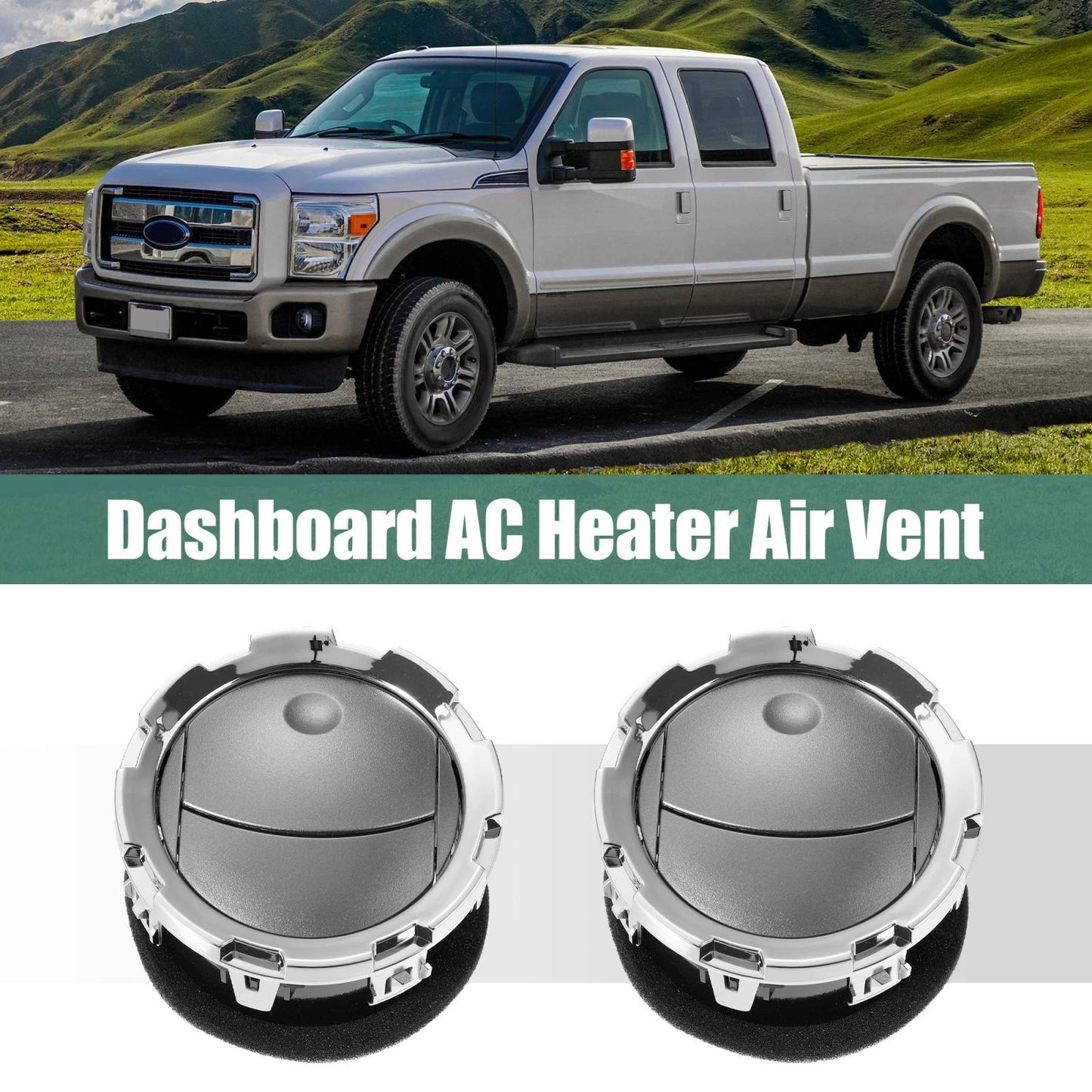 2 x Front Dashboard AC Heater Air Vents for Ford F-250 F-350 (2011-2015)
