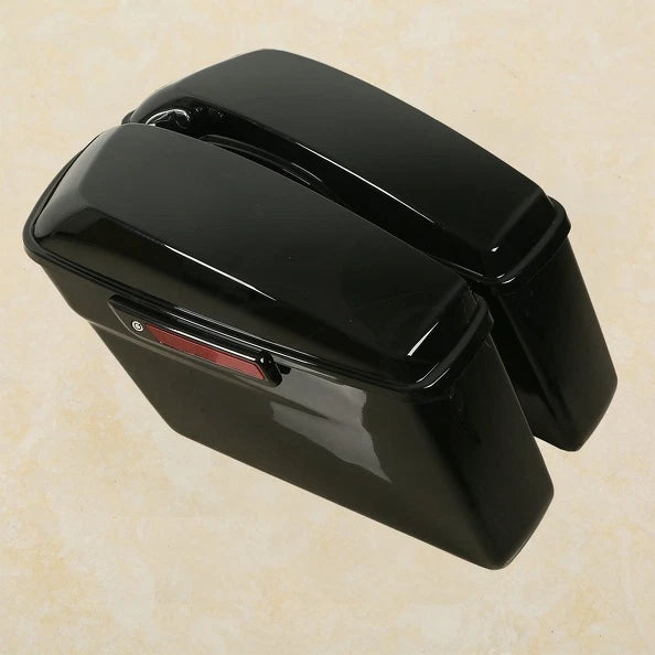 Saddlebags Black Latch Chrome Bracket for Harley Softail (1984 - 2017)