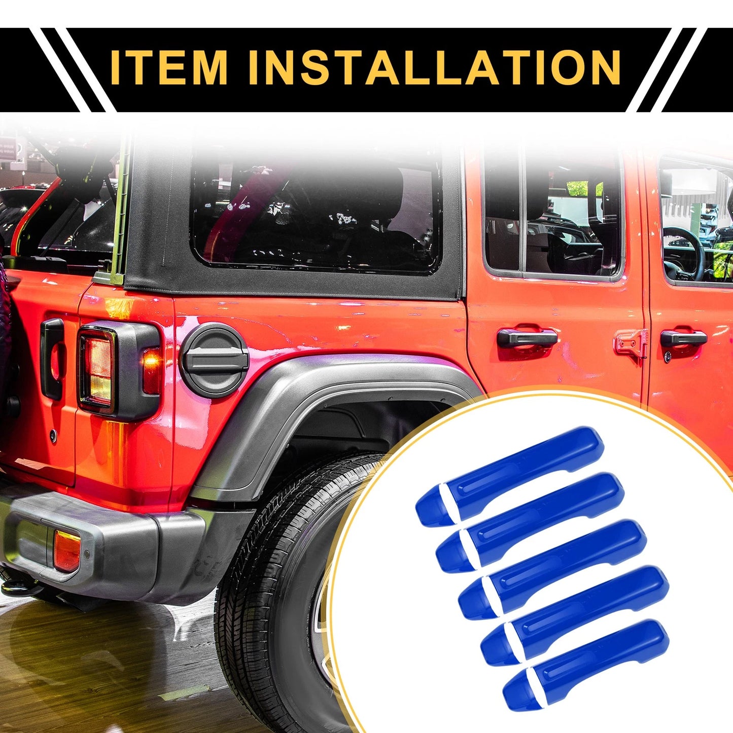 Door Tailgate Handle Cover for Jeep Gladiator JT (2020-2021) - 1 Set Blue