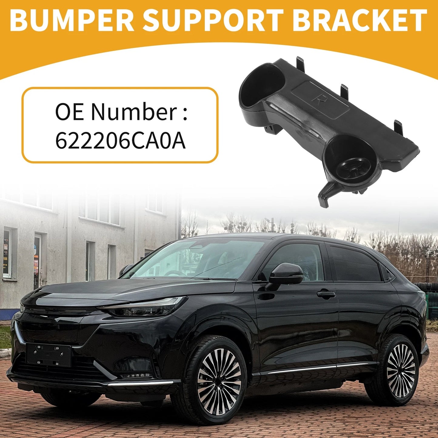 RH Front Bumper Support Bracket for Nissan Altima (2019-2021) 1 Pc Black ABS