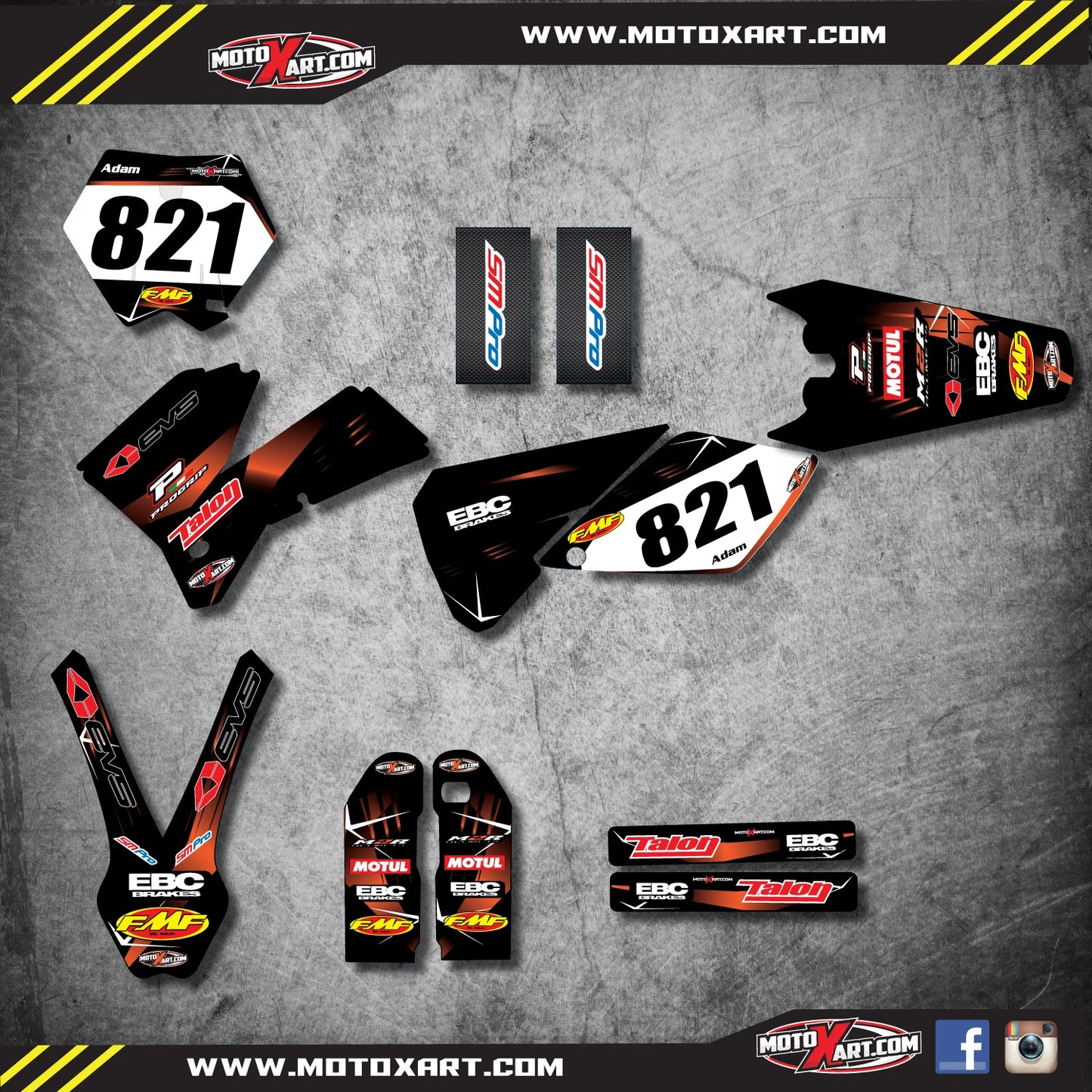 Custom Graphics Sticker Kit for KTM SX SXF (2005-2006) - Barbed Style