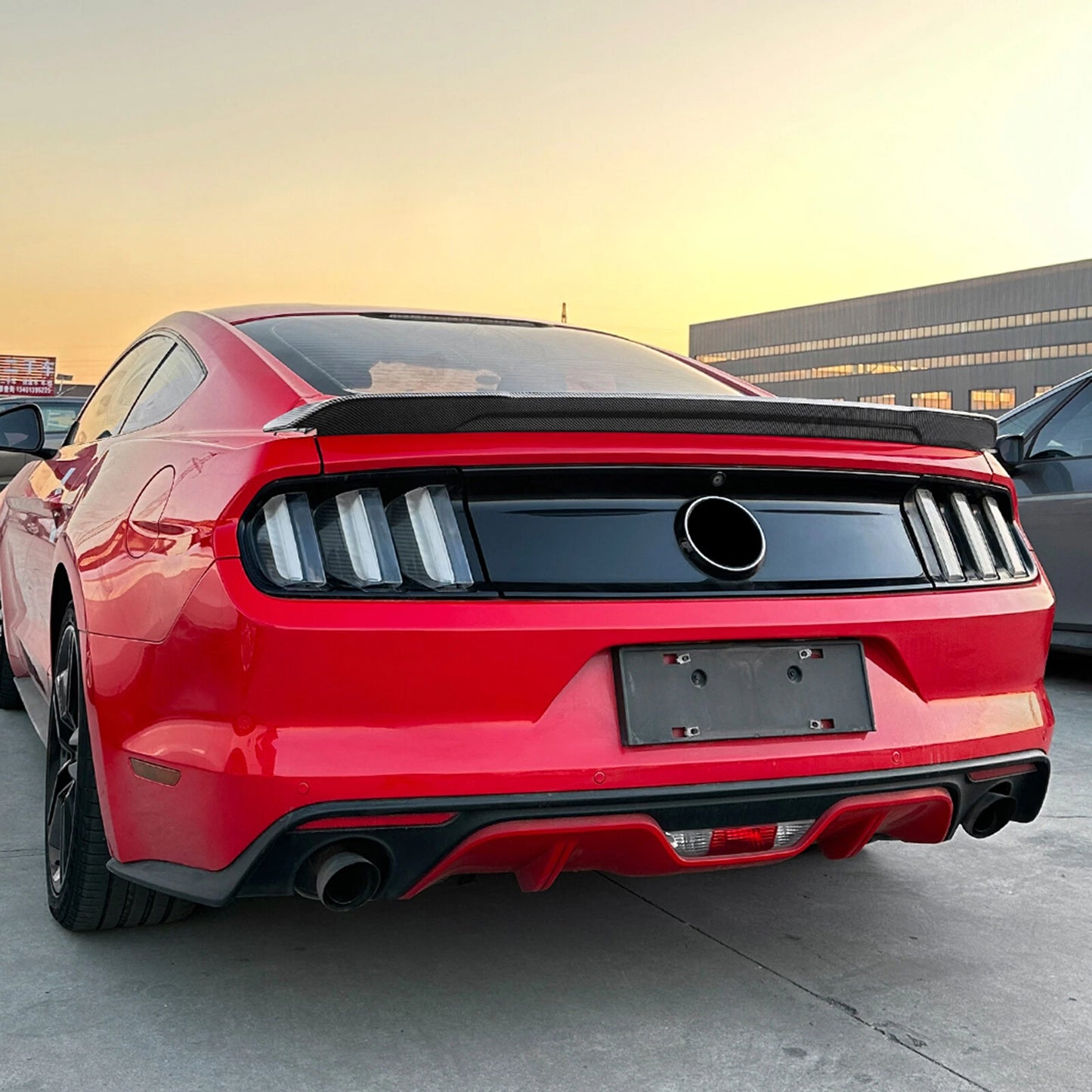 Carbon Look Rear Boot Spoiler Lip for Ford Mustang MK6 (2015-2022)