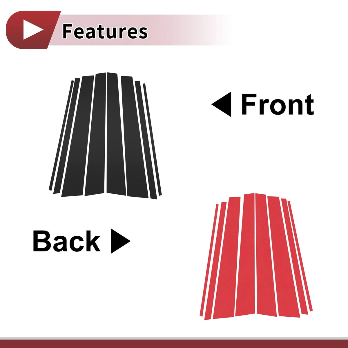 8 x Car Door Pillar Window Trim for Toyota Prado (2003–2009)