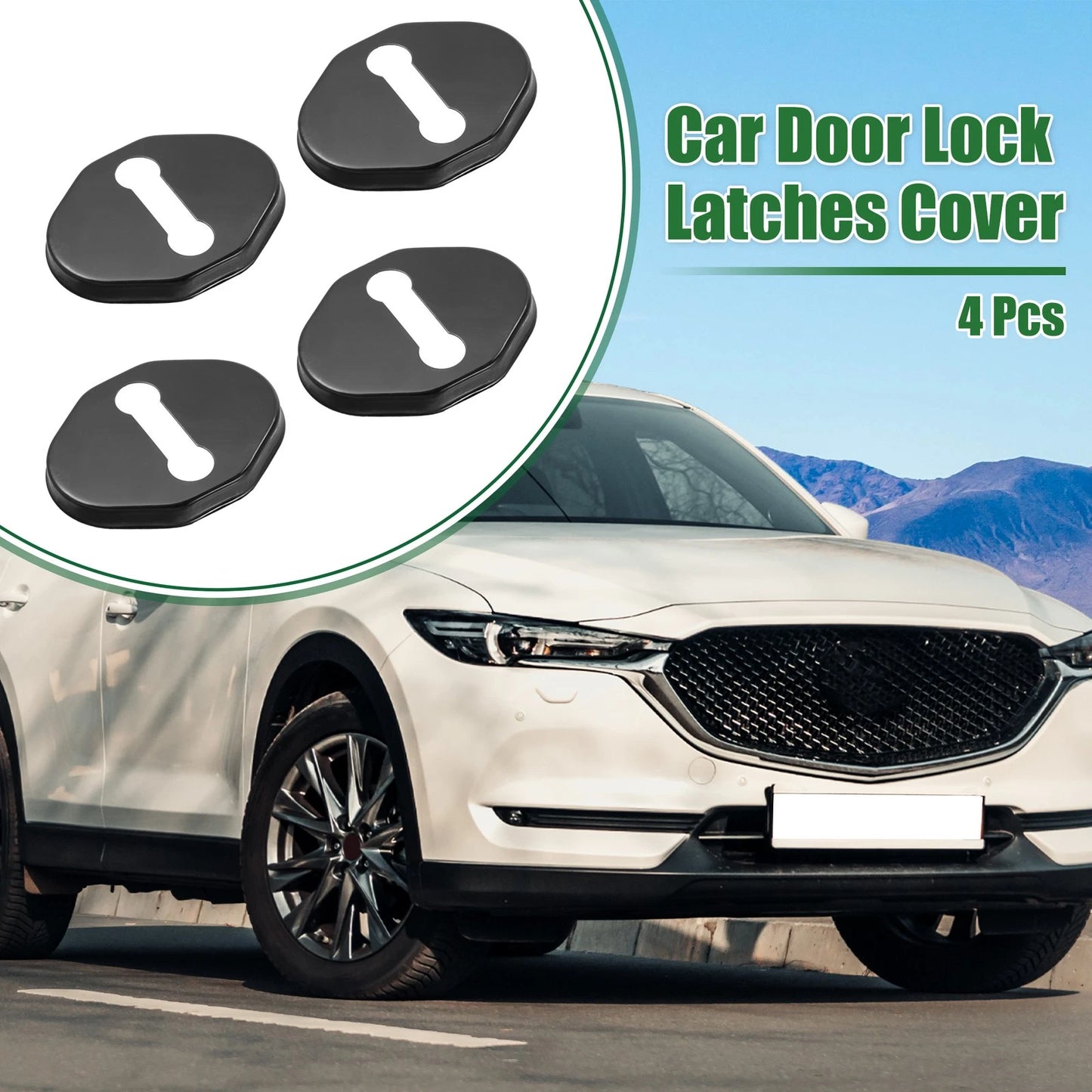 4pcs Car Door Latch Lock Covers for Mazda 6 MX-5 (2009-2020) Black
