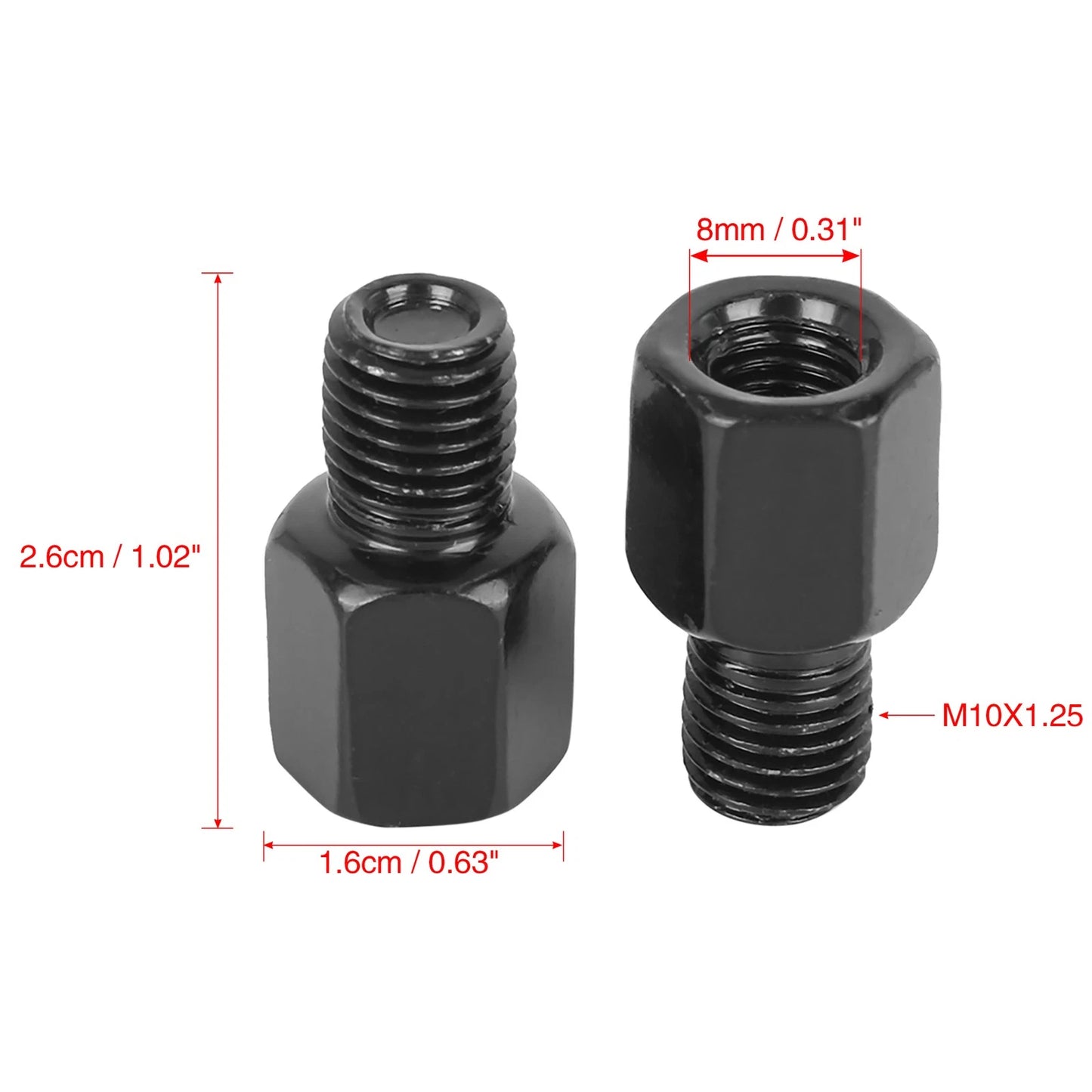 Adapter Bolt / 2 x / Motorcycle Rearview Mirrors for Make Model