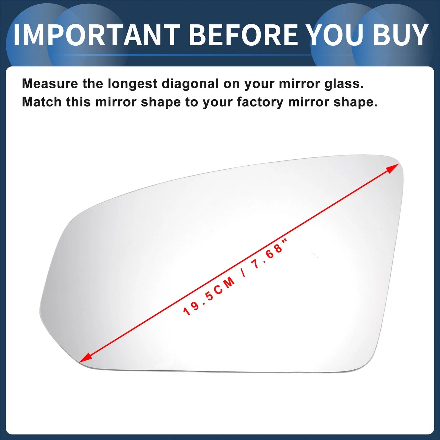 Left Side Heated White Mirror Glass for Volvo S90 V60 V90 (2016-2020)