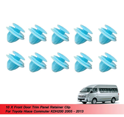 10 x Front Door Retainer Clips for Toyota Hiace Commuter (2005-2013)