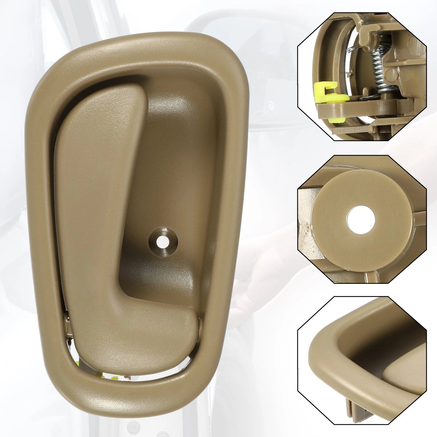2 x Front Rear Interior Door Handles for Toyota (Beige)