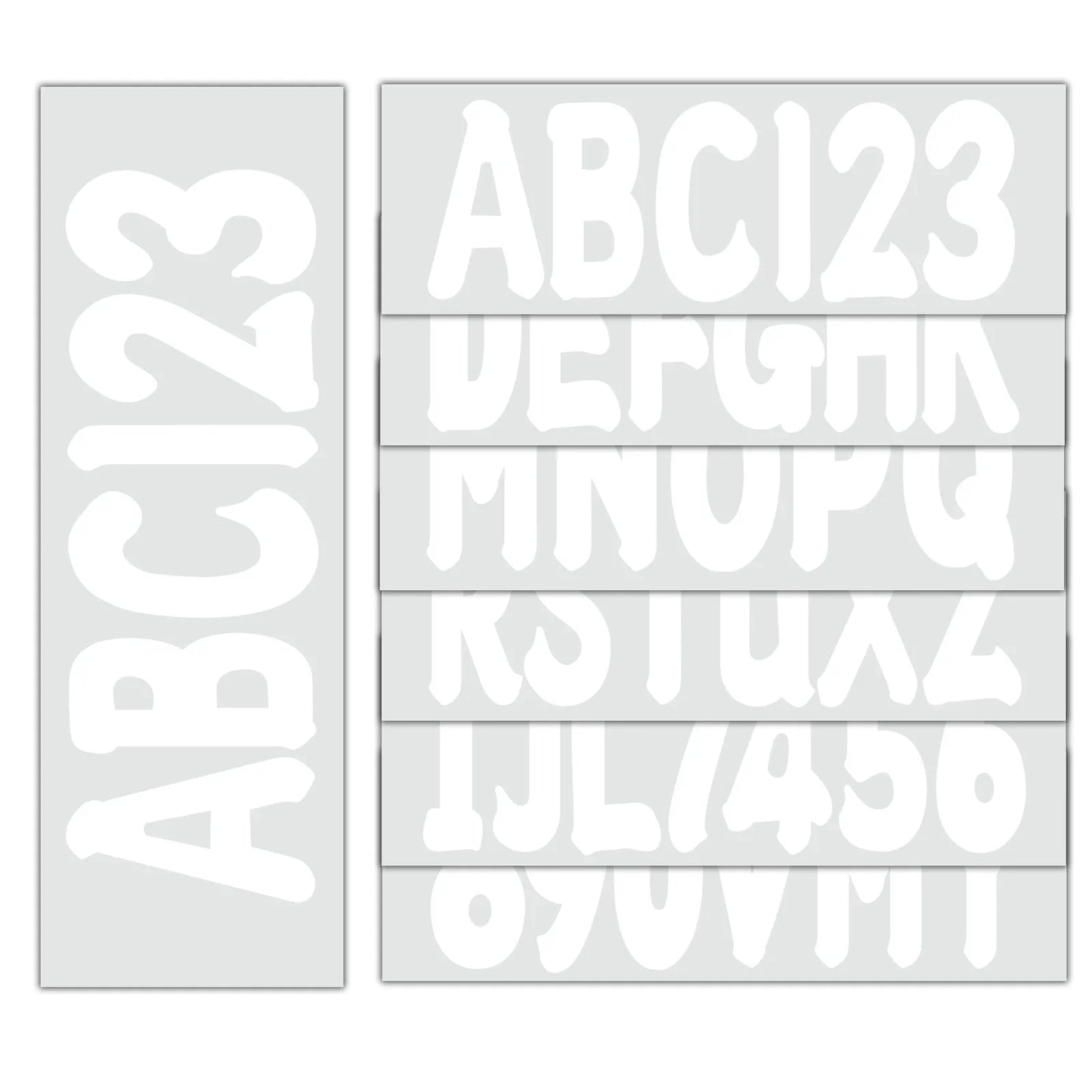 Boat Registration Numbers Decals Set of A-Z & 0-9 White for Boats