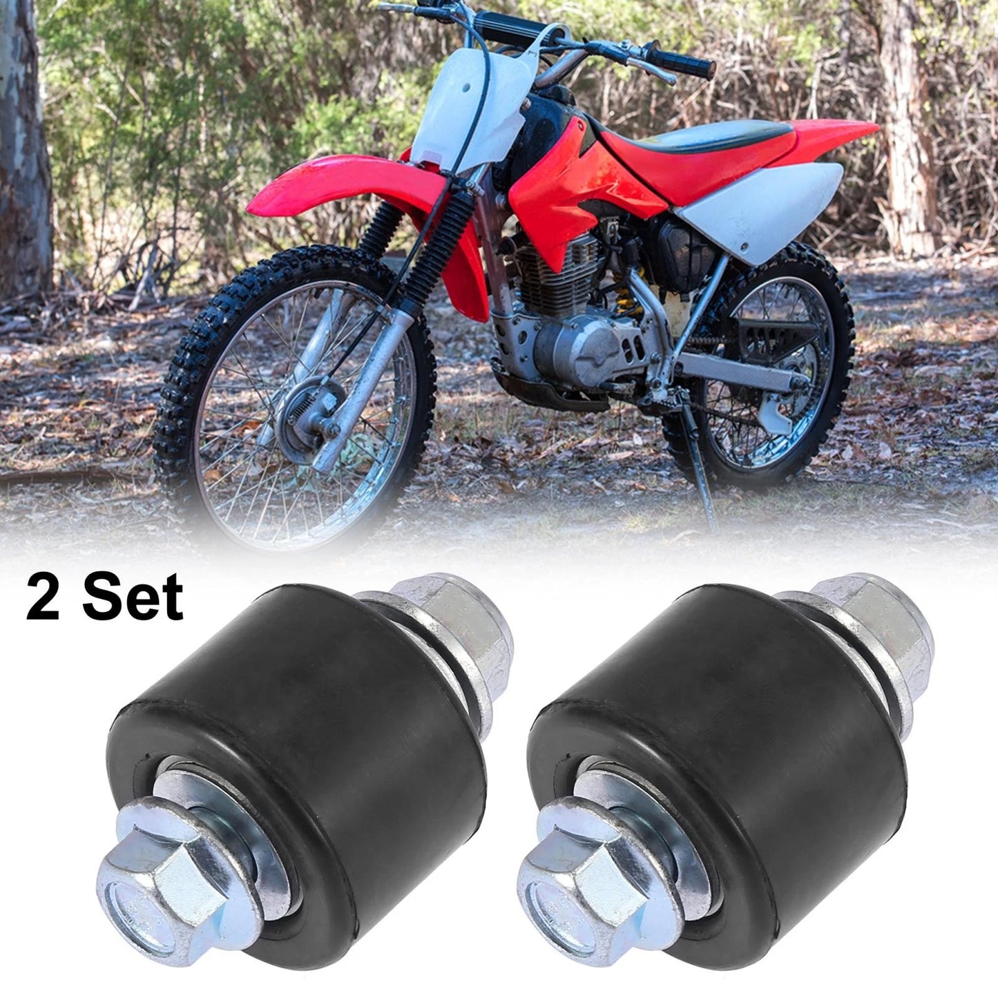 2 x / 10mm / Motorcycle Chain Pulley Roller Slider Wheel Guide Black for Bike